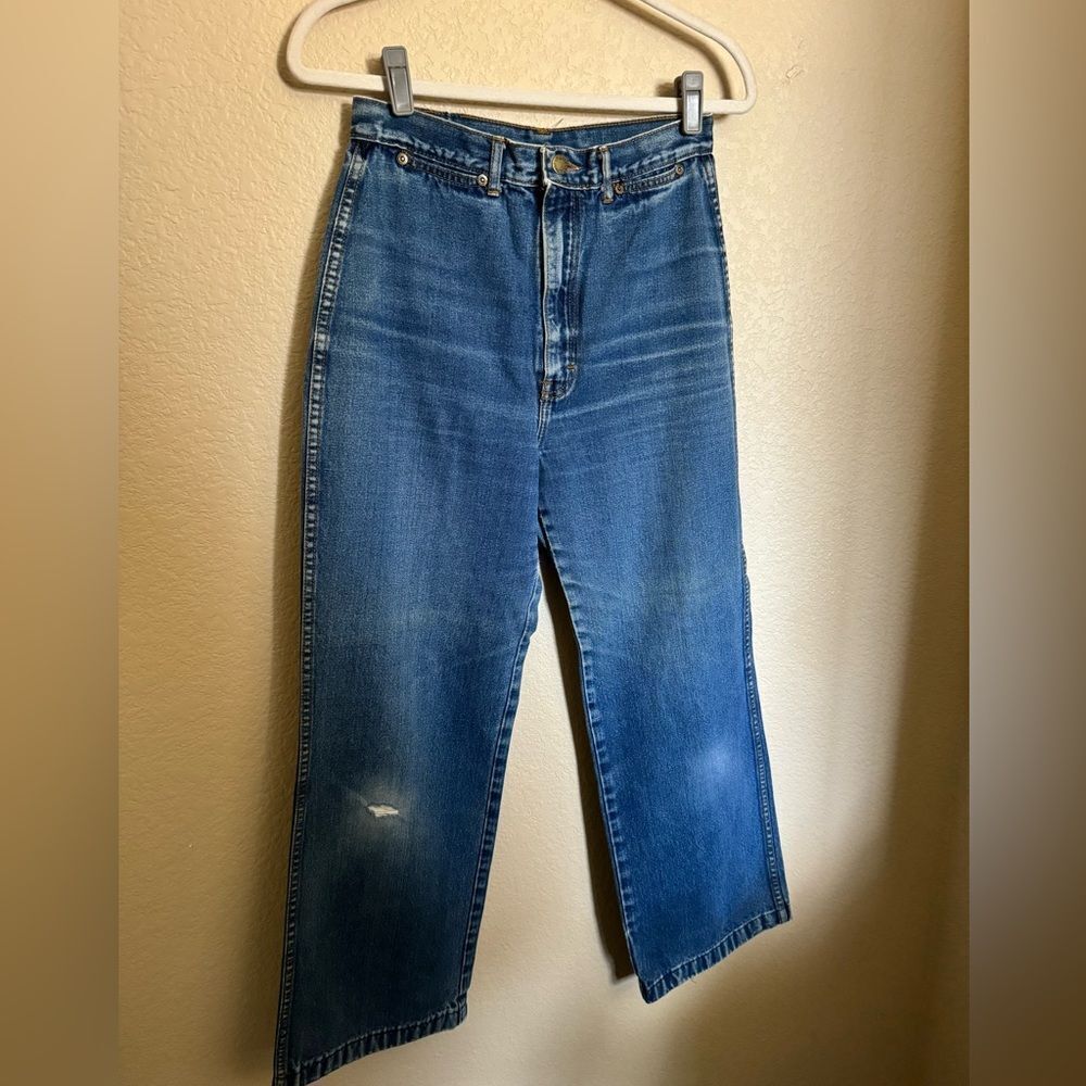 Vintage Britannia Wide Leg Sailor Jeans Sz 4 Distressed High Rise‎